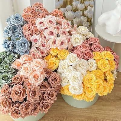 ราคาดี ดอกไม้จําลอง 7 หัว คาปูจิโน ดอกไหม ดอกกุหลาบจําลอง พวงกุหลาบแต่งงาน ดอกไม้ปลอม ดอกไม้ประดับ ดอกไม้จําลอง ดอกไม้ปลอม ออนไลน์