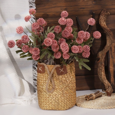 ราคาดี Simulated rose bouquet, silk flower, plastic flower, fake flower, single branch living room decoration, dried flower, dining table decoration, wedding red flower art ออนไลน์