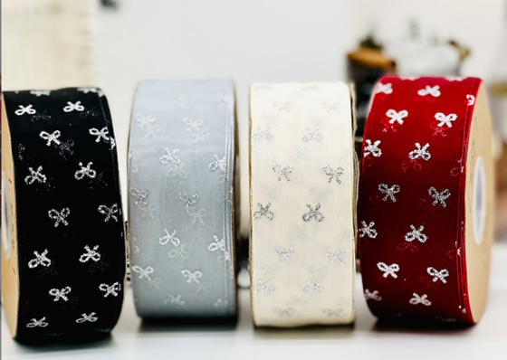 ราคาดี การพัฒนา Silver Sparkle Butterfly Snow Ribbon การทําด้วยมือ DIY อุปกรณ์เสริมผม วัสดุโบว์ เสื้อผ้าหมวกสลม อุปกรณ์เสริมกล่องของขวัญ ออนไลน์
