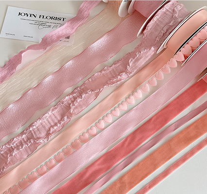 ราคาดี สายคล้องช่อดอกไม้ริบบิ้น Soft Peach Series วันวาเลนไทน์ 2024 สำหรับทำขนมอบ DIY งานฝีมือ ถักทอริบบิ้นลายดอกไม้ ขนาด 2.5 ซม. ออนไลน์