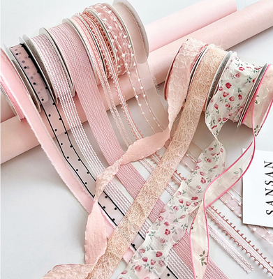 Rizhao Honey Series Ribbon Flower Bouquet Decoration Float ทําด้วยมือ ดอกไม้ DIY Gift Packaging Straps วัสดุพอลิเอสเตอร์ สีเร็ว