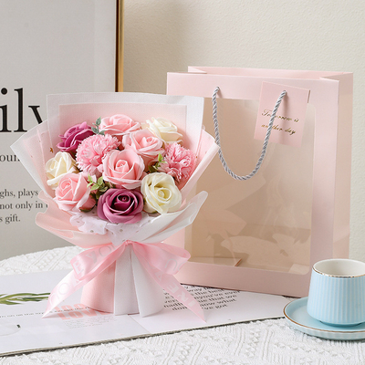 ราคาดี ของขวัญวันวาเลนไทน์ที่เชิงปฏิบัติการ ของขวัญวันเกิดสําหรับแฟนและเพื่อนที่ดีที่สุด ซาปੂਨดอกกุหลาบ 11 ดอก กระเป๋าถือดอกไม้ยอดขาย ออนไลน์