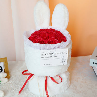 ราคาดี ช่อดอกไม้งานเทศกาล Qixi, ของขวัญวันแม่, หูกระต่ายน่ารัก, ดอกไม้ประดิษฐ์, สบู, ผลิตภัณฑ์สำเร็จรูปช่อดอกไม้ ออนไลน์