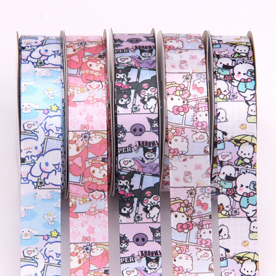 ริบบิ้นลายการ์ตูน Sanrio น่ารัก โพลีเอสเตอร์ สำหรับงานฝีมือ DIY เหมาะสำหรับนักเรียน กล่องของขวัญ ริบบิ้น