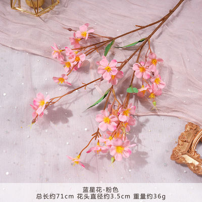 ราคาดี ดาวสีฟ้า ดอกไม้จําลอง ดอกไม้เท็จ พวงดอกไม้ไหมเทียม ดอกไม้พลาสติก การใส่ ดอกไม้ การตกแต่งงานแต่งงาน การตกแต่งห้องนั่งเล่น ออนไลน์