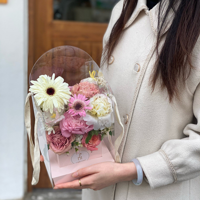 ราคาดี กล่องดอกไม้มือถือวันวาเลนไทน์ พีวีซีโปร่งพับ diy ดอกไม้ ออนไลน์