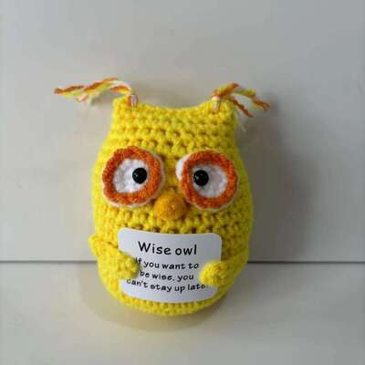 ราคาดี New Positive Potato Handmade Inspirational Crochet Knitted Doll Emotional Support Cute Knitted Positive Wise Owl ออนไลน์