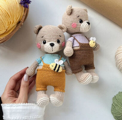 ราคาดี Handmade Crochet Amigurumi Bear Doll Baby Soft Teddy Animal Toy for Kids ออนไลน์
