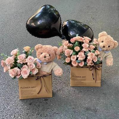 ราคาดี รับประกันคุณภาพ กล่องของขวัญดอกไม้สบู่กุหลาบไม่ซ้ำใคร ช่อดอกไม้พร้อมตุ๊กตาหมี ดอกไม้แห้งทรงกลมสำหรับวาเลนไทน์ วันเกิด คริสต์มาส งานแต่งงาน รูปแบบการตกแต่งวันหยุด ออนไลน์