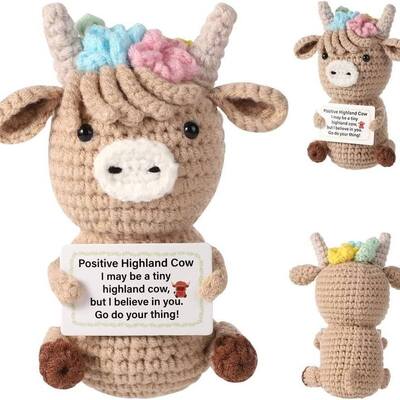 ราคาดี 100 รูปแบบ Mini Positive Potato Handmade ถักโครเชต์แรงบันดาลใจตุ๊กตาถักอารมณ์สนับสนุนของขวัญถักบวก Highland Cow ออนไลน์