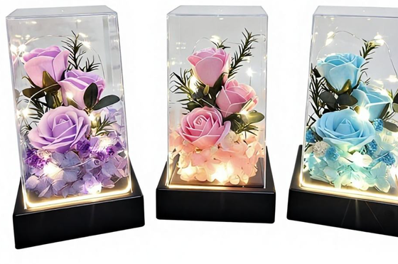 ราคาดี 520 นิรันดร์ดอกไม้สบู่ช่อดอกไม้สแควร์ฝาครอบแก้ว Night Light Rose 3 สบู่ดอกไม้วันวาเลนไทน์วันแม่วันเกิ... ออนไลน์