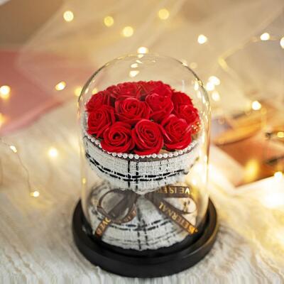 ราคาดี ของขวัญดอกไม้สบู่วันแม่วาเลนไทน์ในโดมแก้ว 32*17 ซม. Evermore Handcrafted Art Decor ปัจจุบัน ออนไลน์