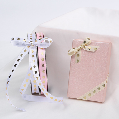 ราคาดี 10mmX45Yards ห่อของขวัญ Heart Pattern Satin ริบบิ้น Roll Grosgrain ริบบิ้น ออนไลน์