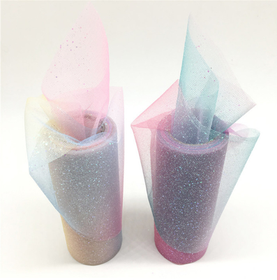 ราคาดี 15 ซม. 10 หลา ออร์แกนซ่า Tulle ม้วน Rainbow Glitter Tulle พร้อมคริสตัล Sequin ออนไลน์