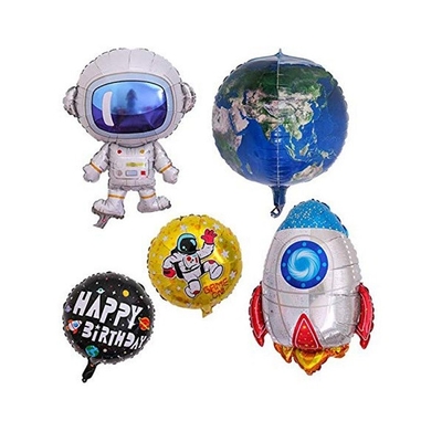 ราคาดี ลูกโป่งฟอยล์ Mylar ปาร์ตี้อวกาศรูปแบบจรวดนักบินอวกาศ 5 ชิ้น ออนไลน์